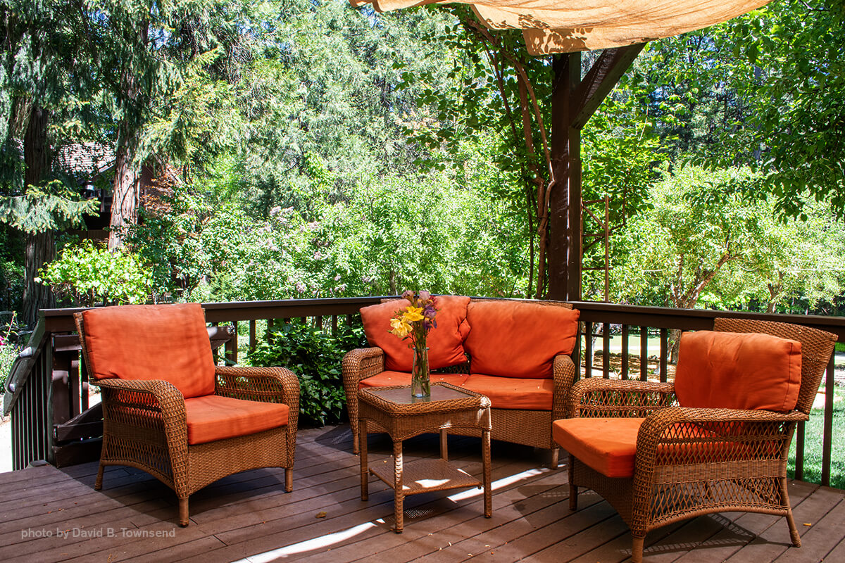 Deck chairs at Harmony Ridge Lodge