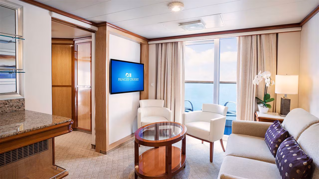 A suite aboard a Royal-class Princess ship